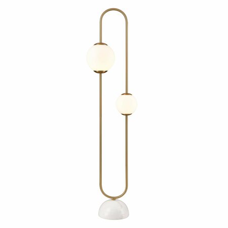 ELK SIGNATURE Bendel 57'' High 2-Light Floor Lamp - Aged Brass H0019-11073